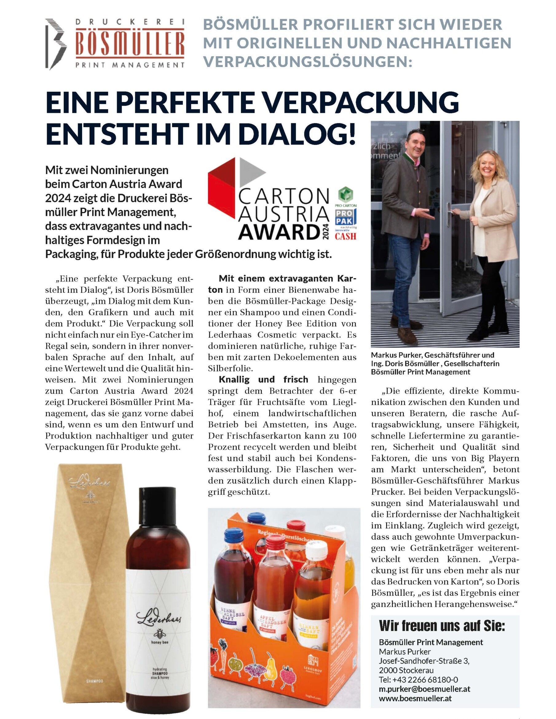 Perfekte Verpackung entsteht im Dialog - bei Bösmüller Print!